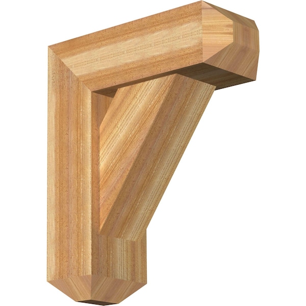 Ekena Millwork Traditional Craftsman Rough Sawn Bracket w/ Offset Brace, Western Red Cedar, 8"W x 22"D x 26"H BKT0806X22X26TRA04RWR - main